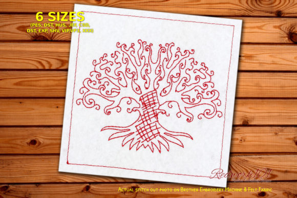 Artistic Tree of Life Redwork