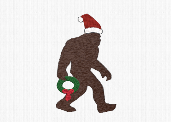 Bigfoot with Christmas Wreath