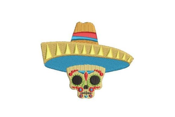 Day of the Dead Mask with Sombrero
