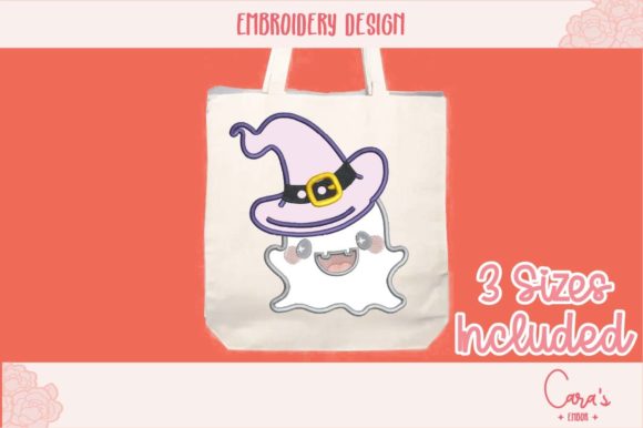 Ghost with Hat Applique