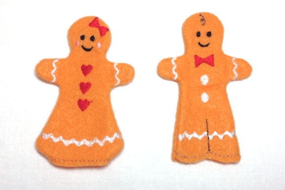 Gingerbread Finger Puppet Set ITH
