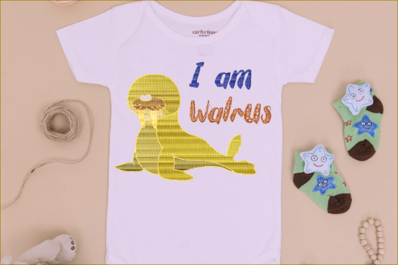 I Am Walrus Lettering Shape
