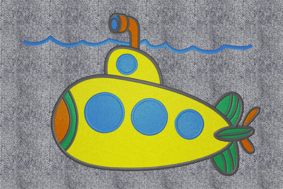 Submarine Embroidery Design